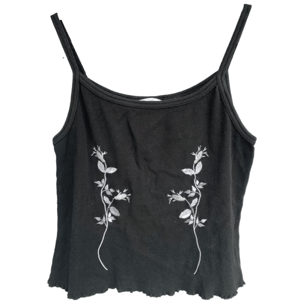 Black embroidered top