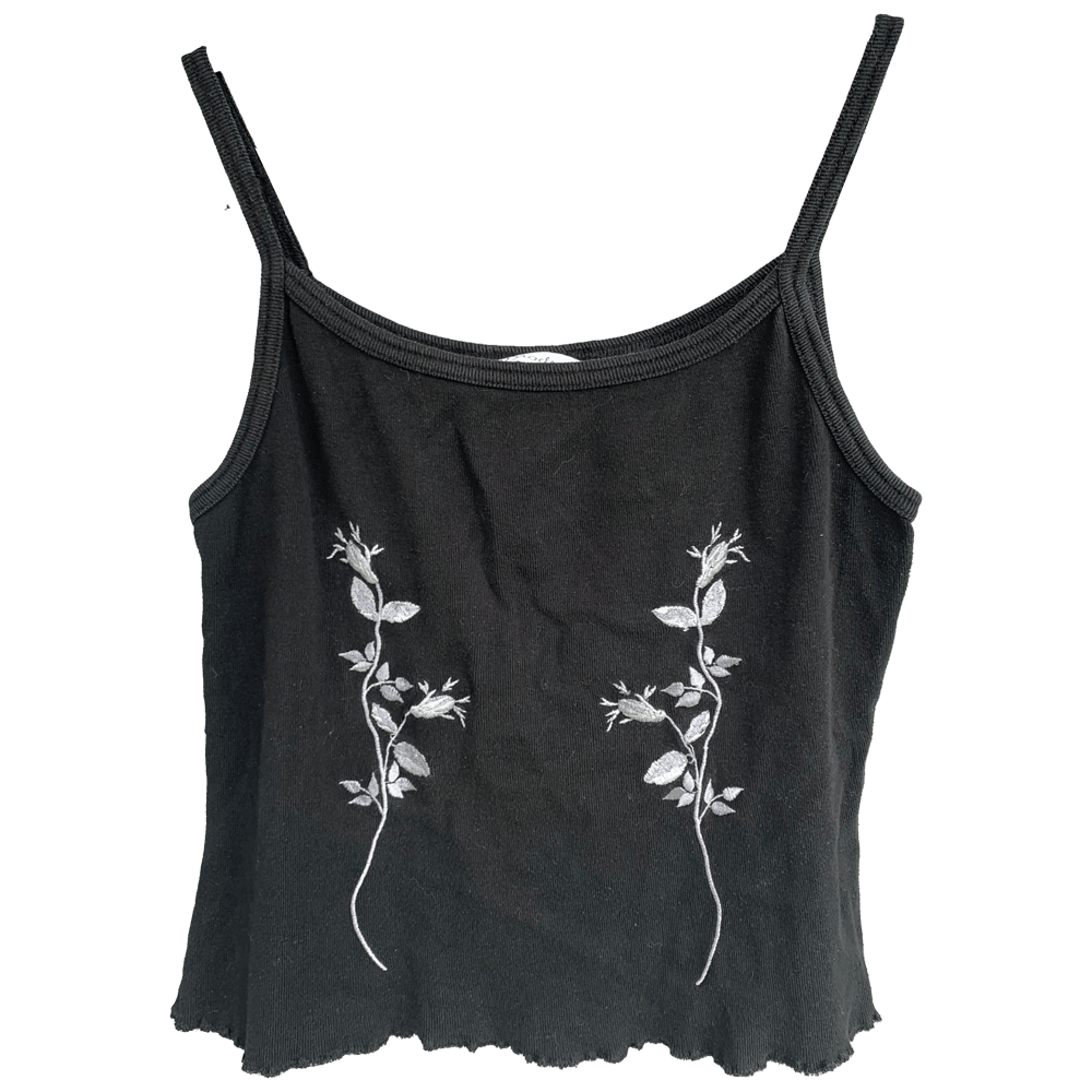 Black embroidered top