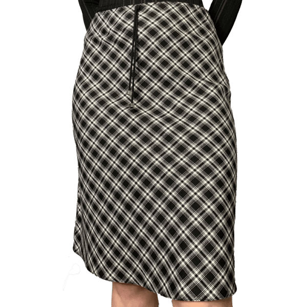 Black and white checked skirt
