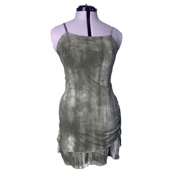 Khaki tie and dye dress