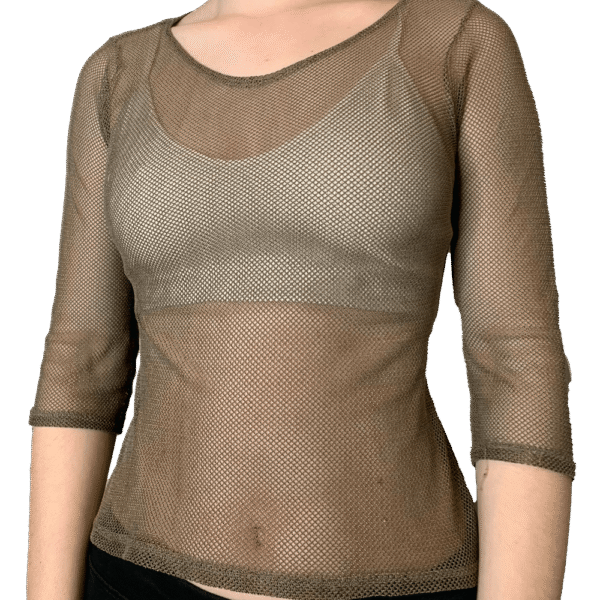 Khaki mesh top