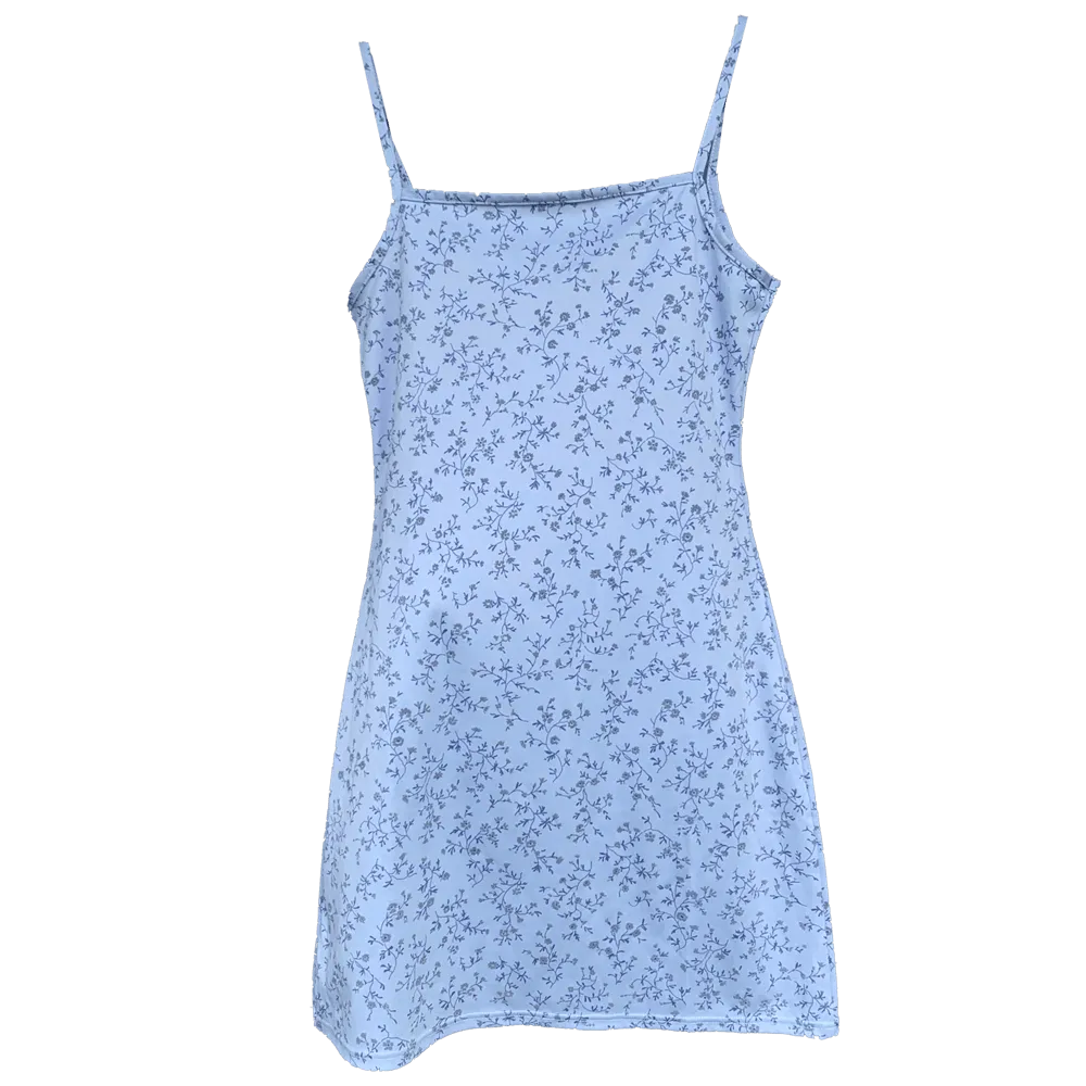 Robe bleu fleurie