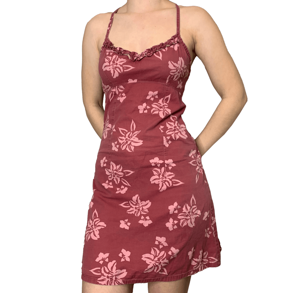 Burgundy floral dress