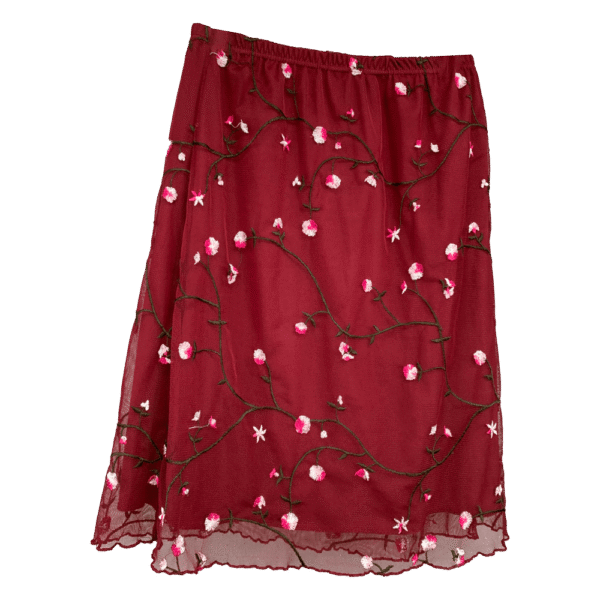 Embroidered floral skirt