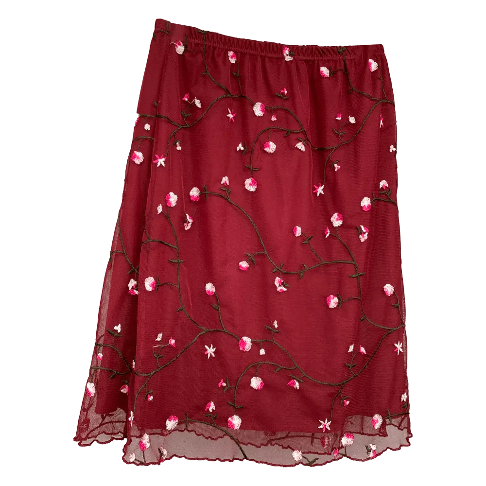 Embroidered floral skirt
