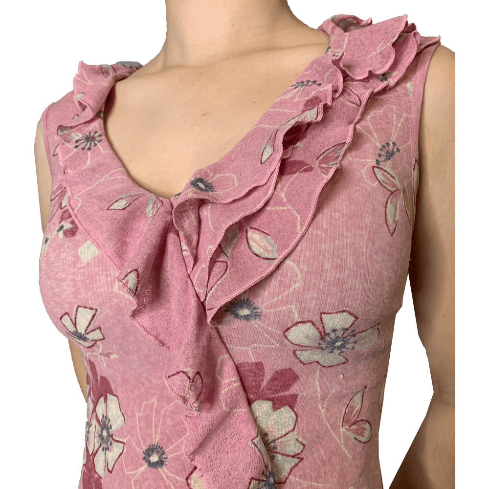 Pink ruffled top