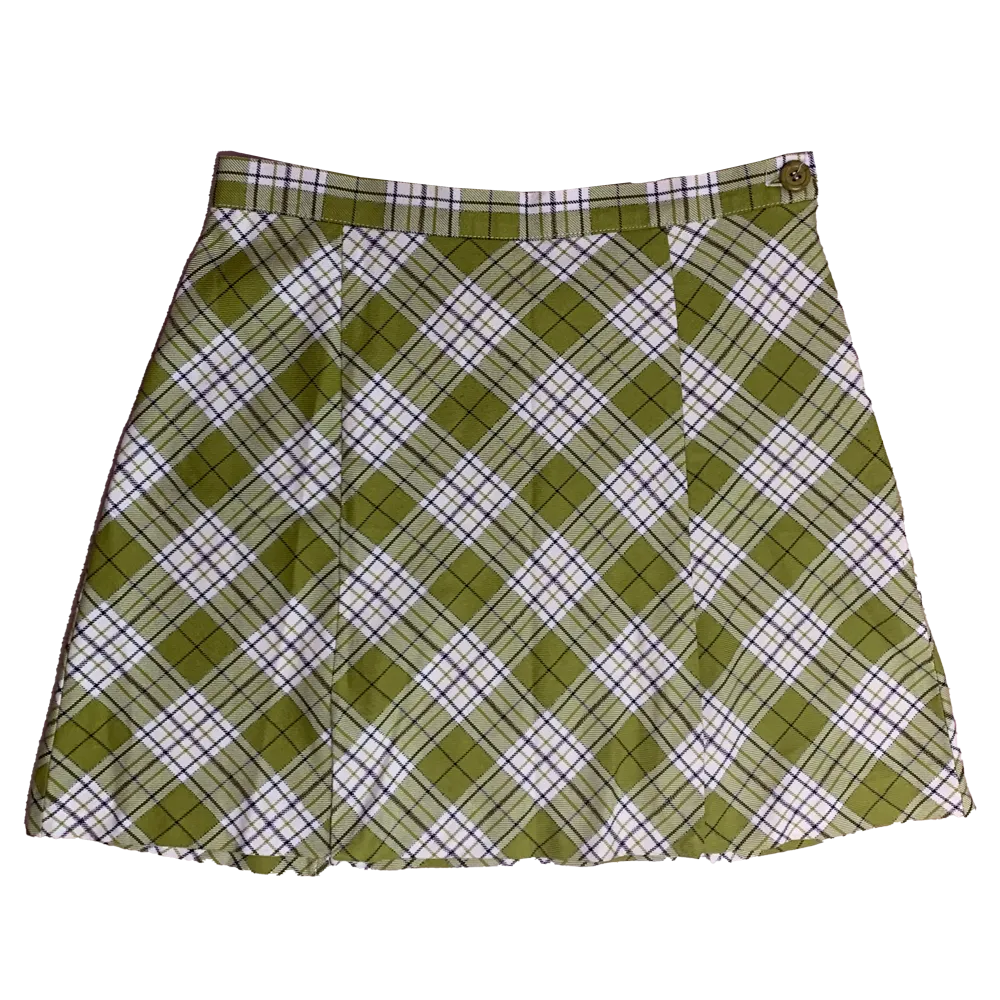 Green plaid skirt