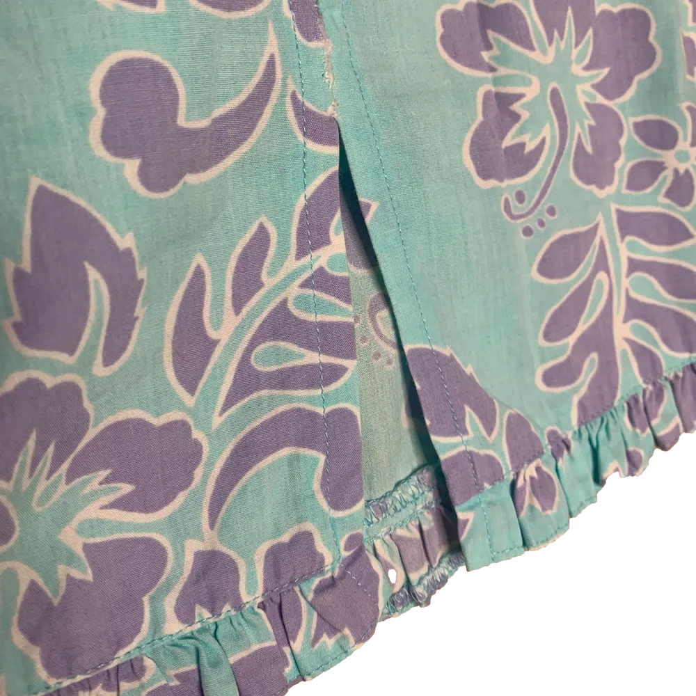 Jupe turquoise à fleurs hawaïennes – Image 2