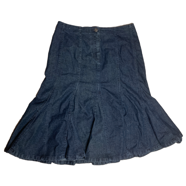 Flared denim skirt