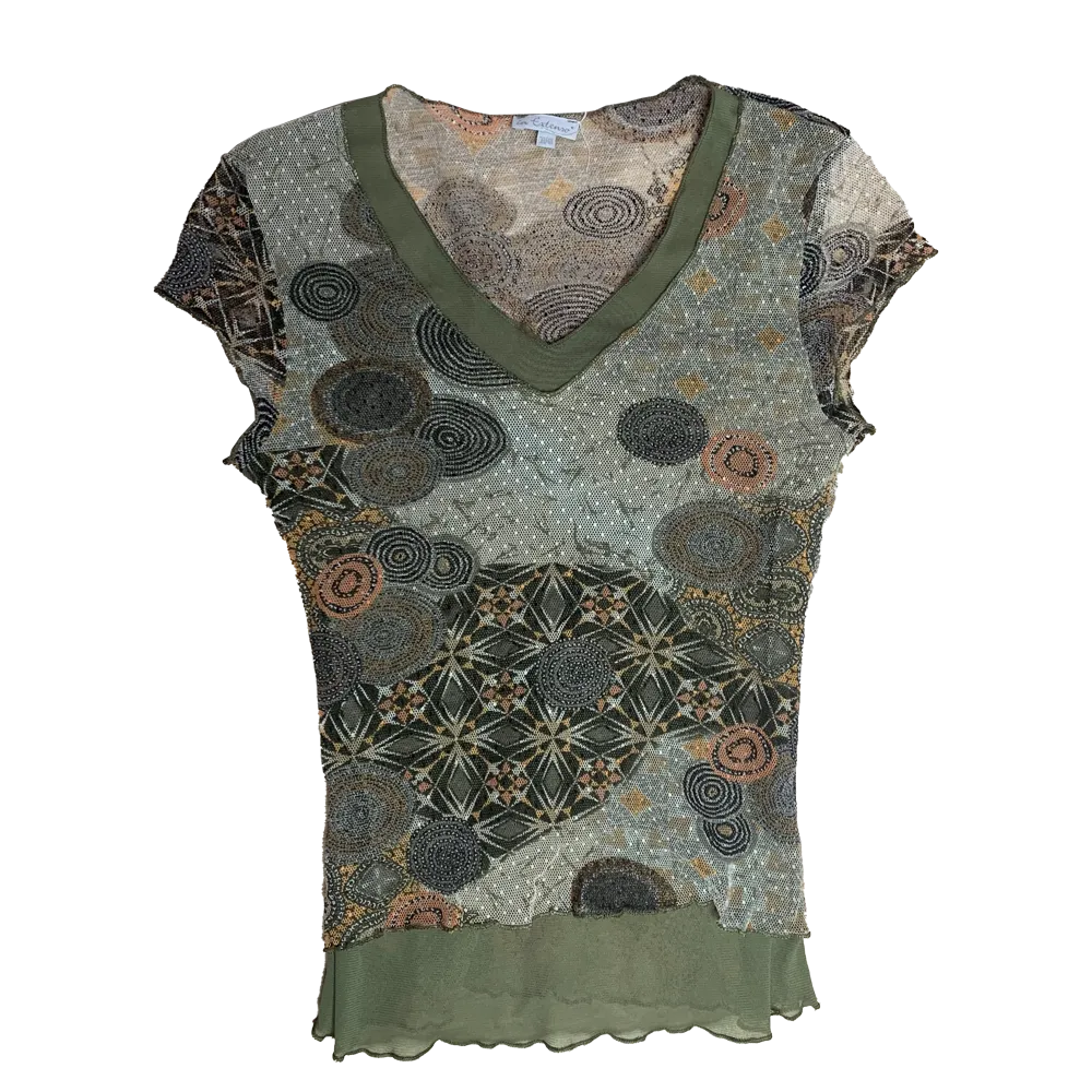 Patterned transparent mesh top
