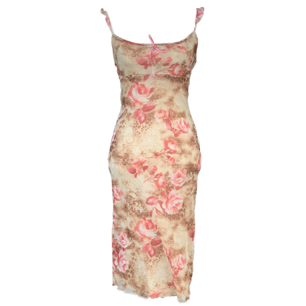 Robe longue motifs roses