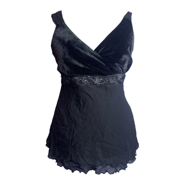 Black bi-material top