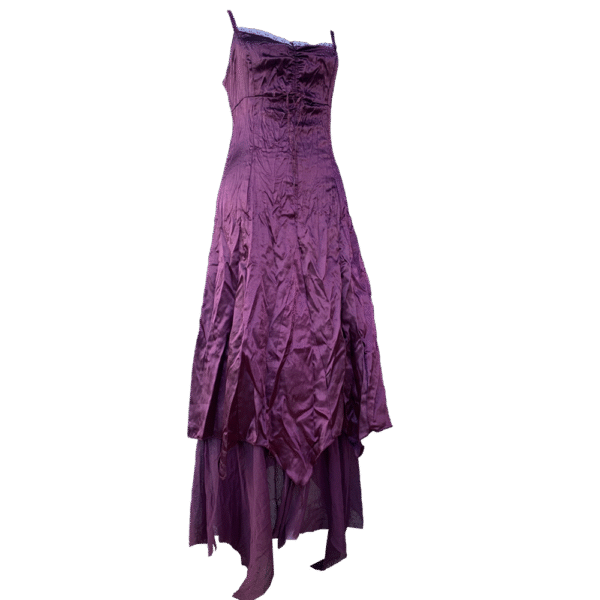 Robe longue prune satinée
