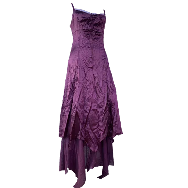 Robe longue prune satinée