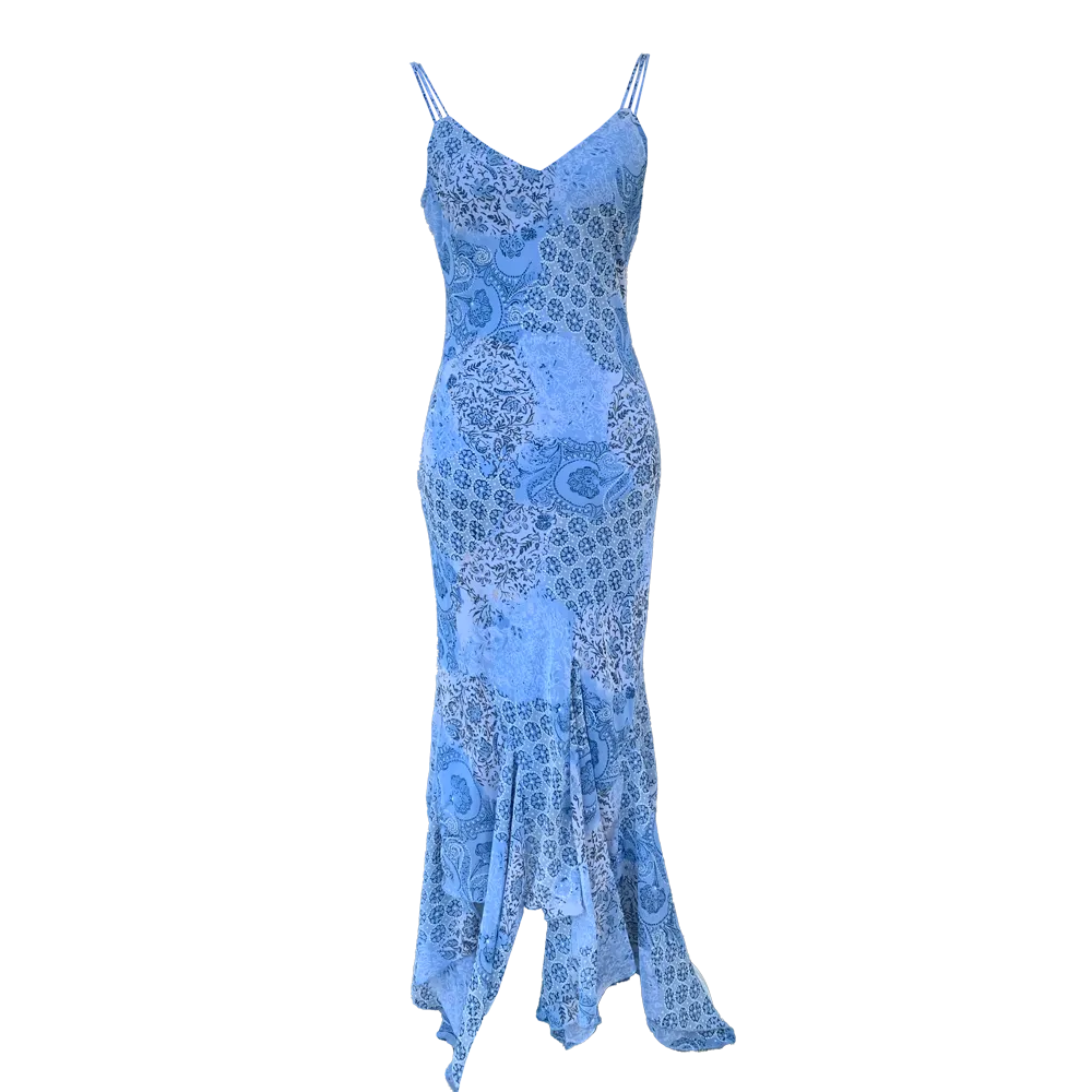 Blue floral long dress - Image 3
