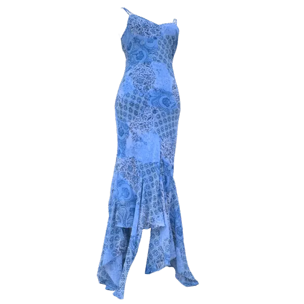 Blue floral long dress
