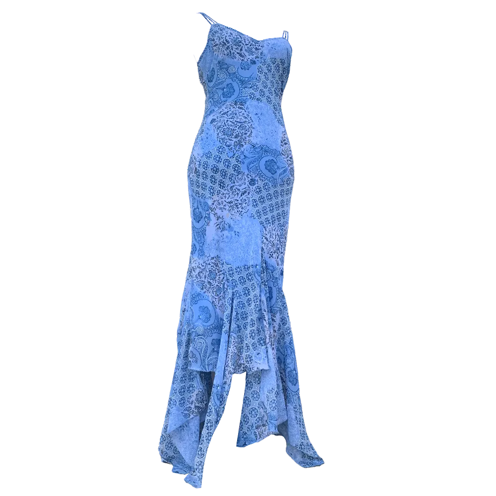 Blue floral long dress