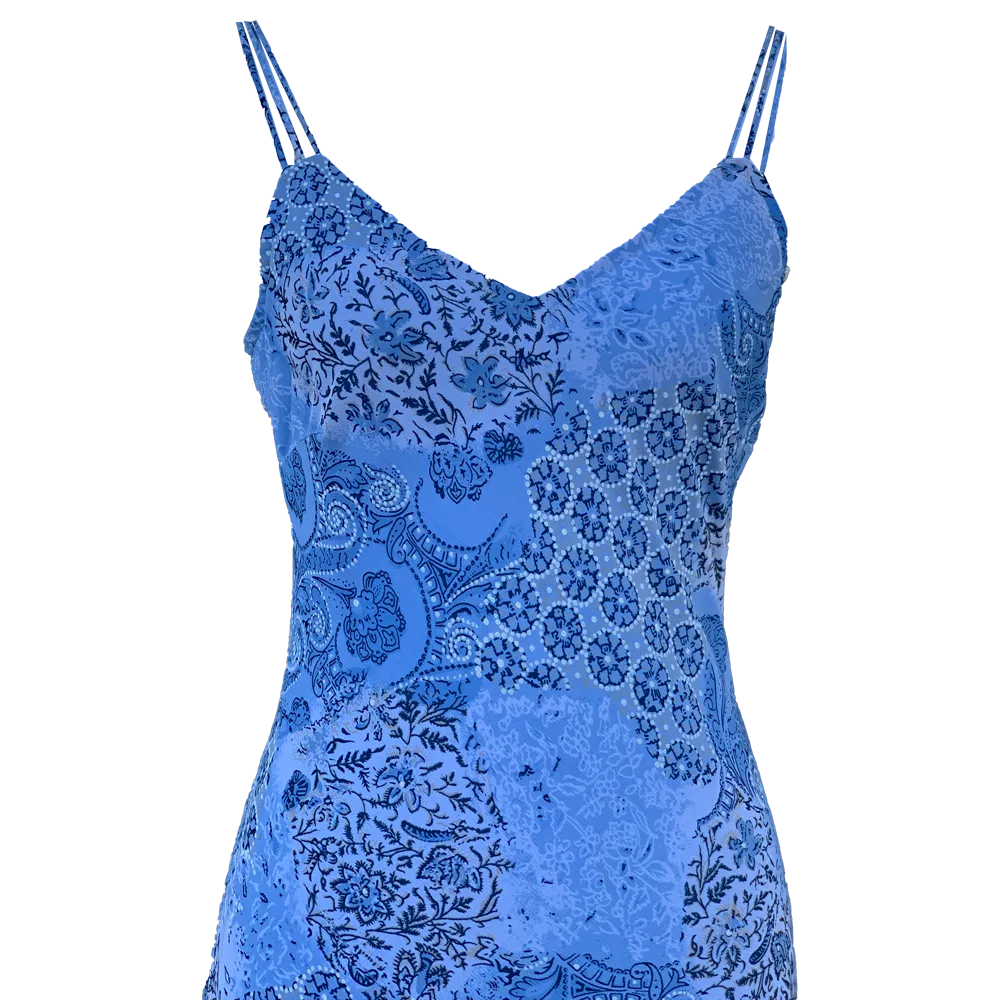 Blue floral long dress - Image 2
