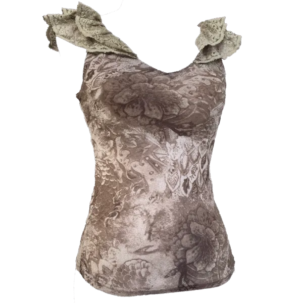 Flower and lace top
