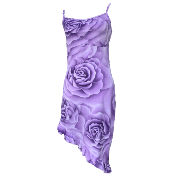 Robe lilas à motifs roses