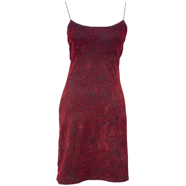 Robe rouge velours à motifs Goth vintage