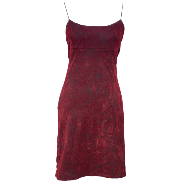 Robe rouge velours à motifs Goth vintage