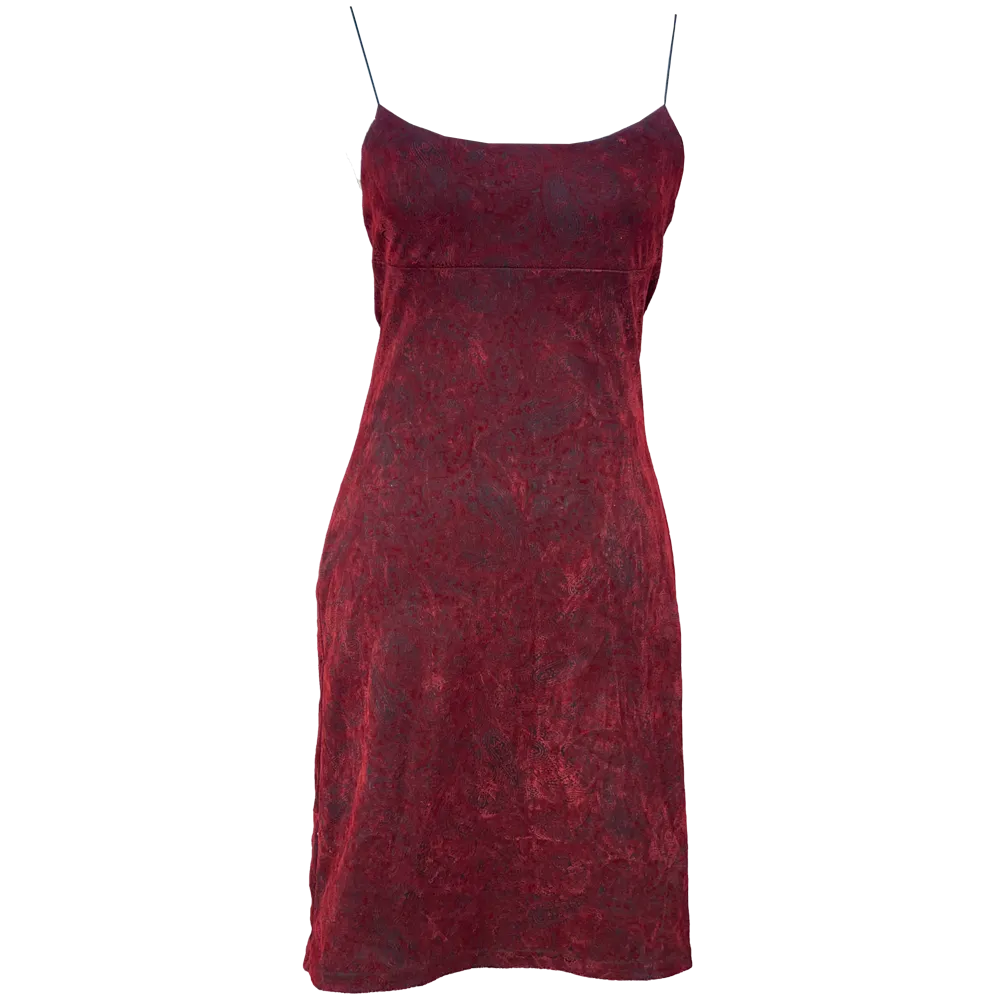 Robe rouge velours à motifs Goth vintage