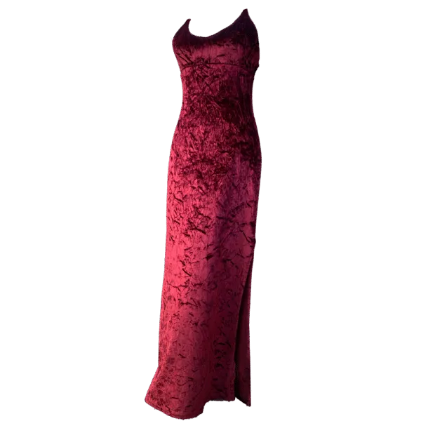 Robe de soirée en velours rouge