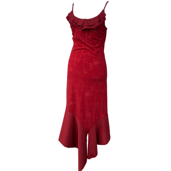 Robe longue à volants rouge