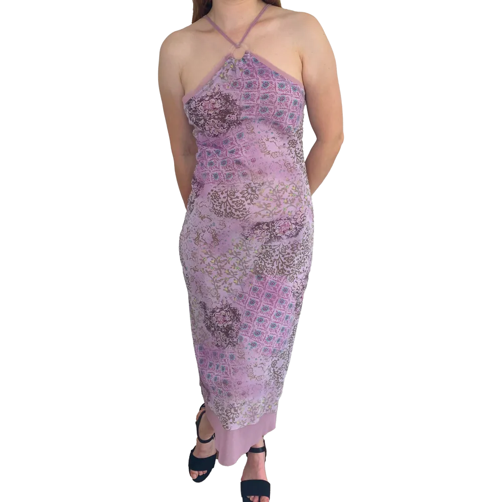 Lilac patterned maxi dress