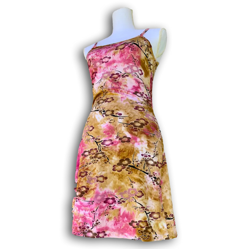 Robe Tie and Dye à fleurs vintage