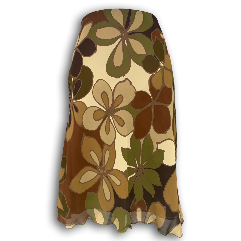 Vintage brown floral skirt