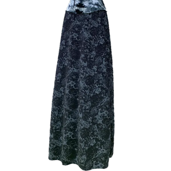 Jupe longue noir à fleurs Goth vintage