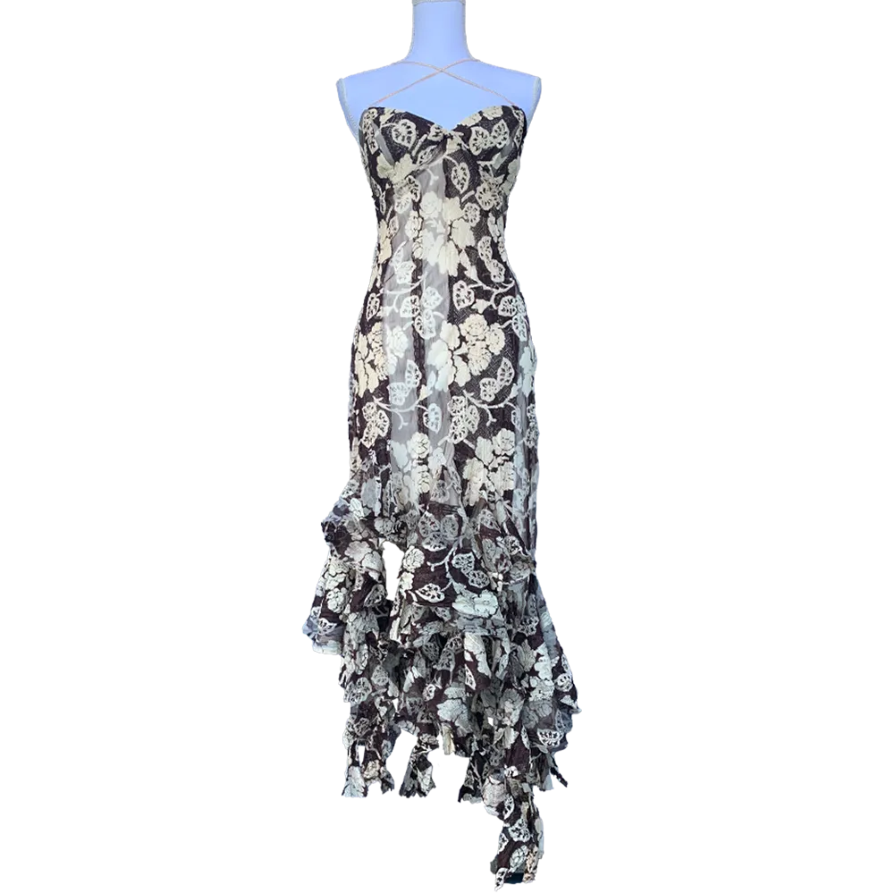Prom dress fleurie vintage rare années 2000