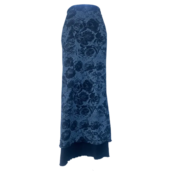 Grunge 90's vintage grey floral long skirt