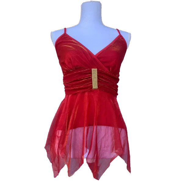 Top rouge scintillant vintage