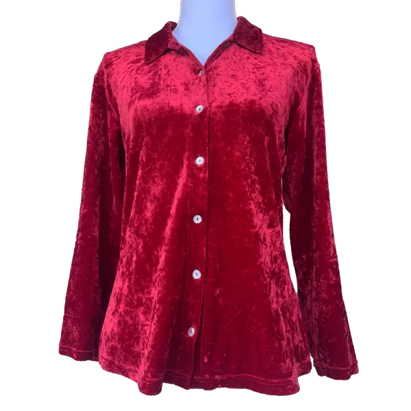 Vintage 90s red velvet shirt