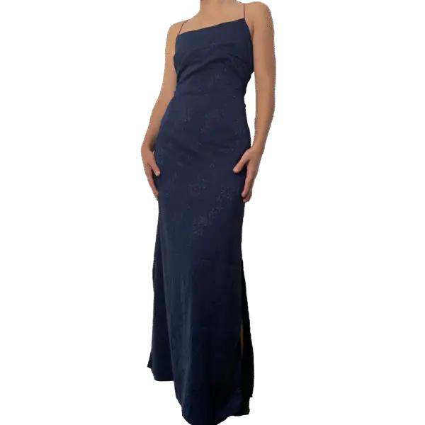 Romantic blue 90s vintage maxi dress
