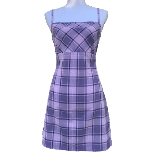Tartan lilac strapless dress