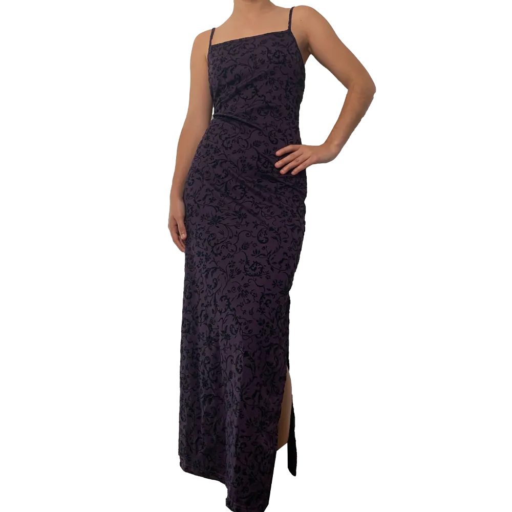 Robe longue violette Goth années 90 – Image 2