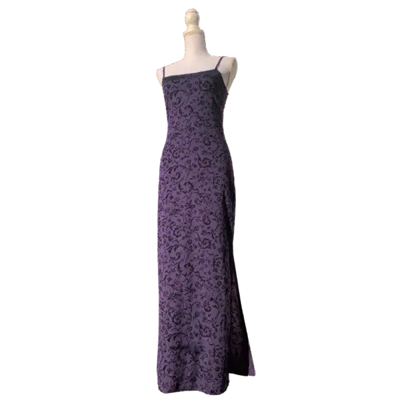 90s Goth purple maxi dress