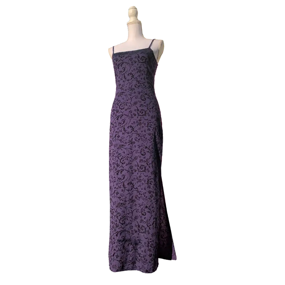 Robe longue violette Goth années 90
