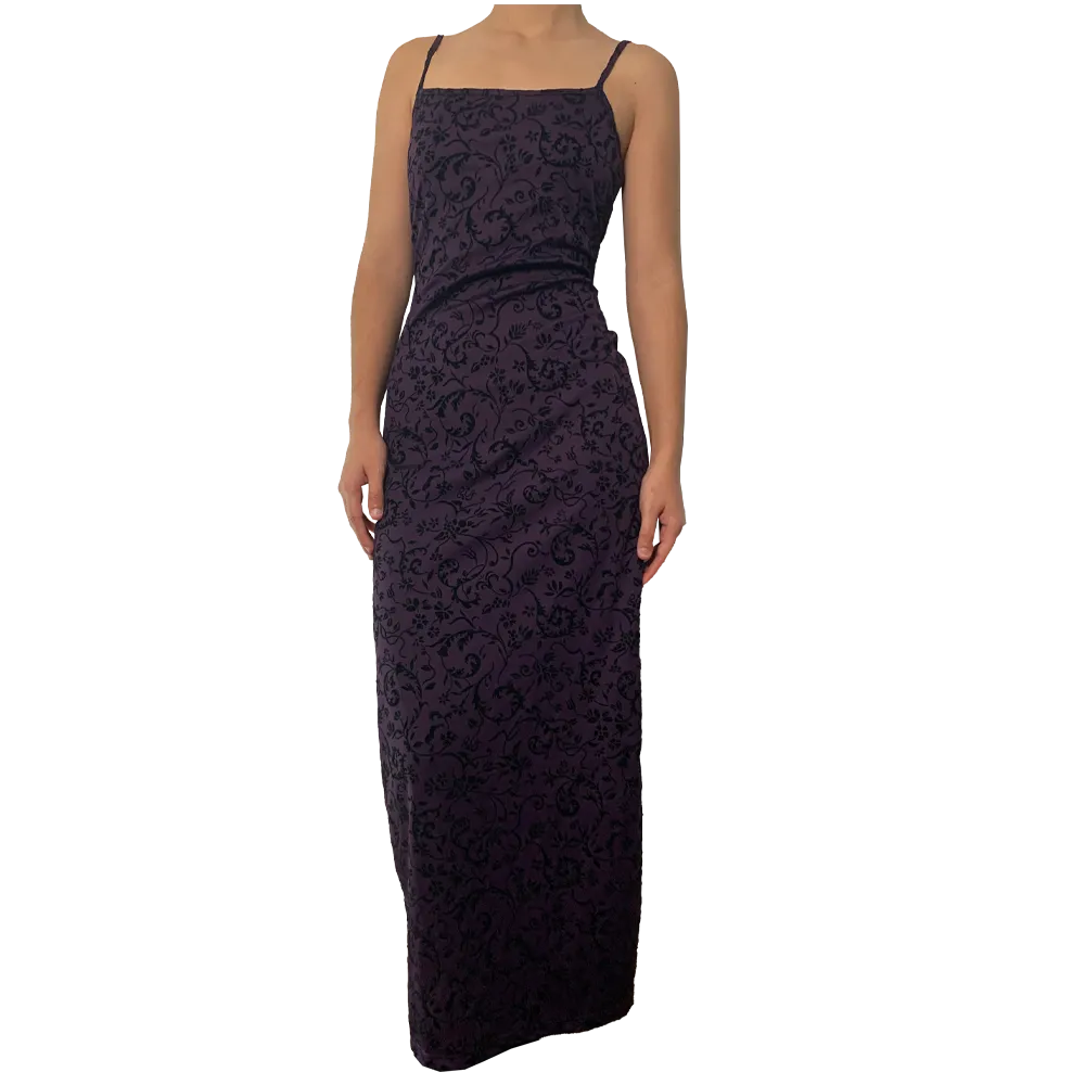 Robe longue violette Goth années 90 – Image 3