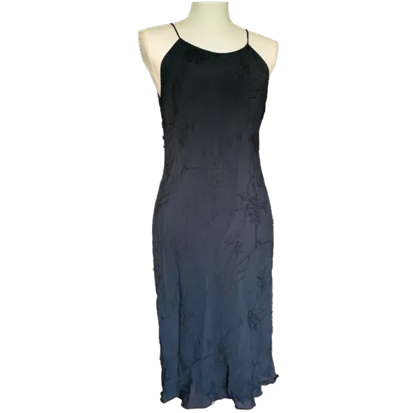 Black dress with floral embroidery