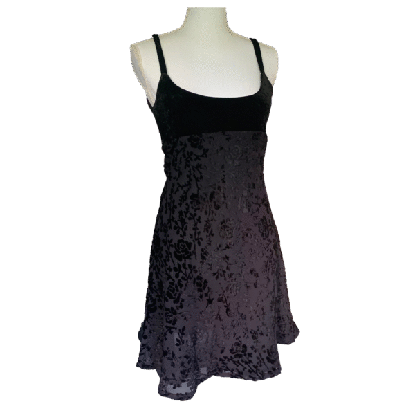 Robe velour motifs roses Goth