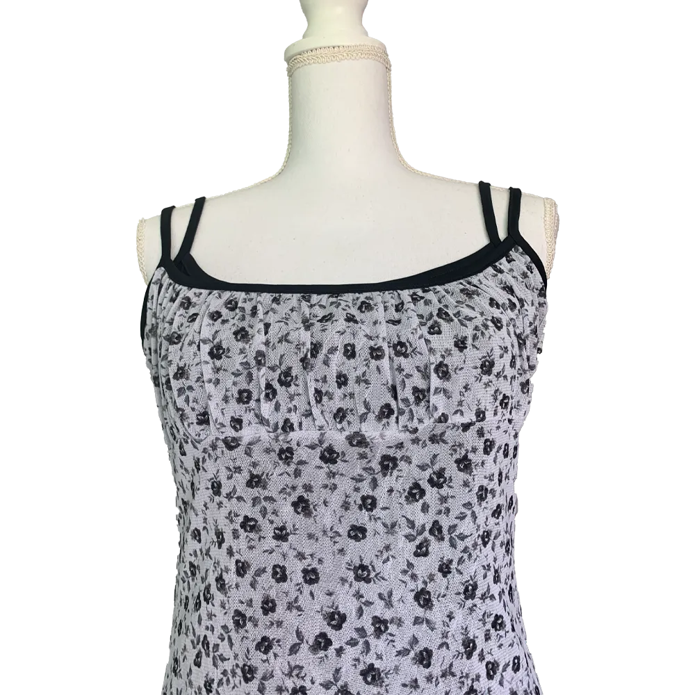 Robe fleurnoirblanche