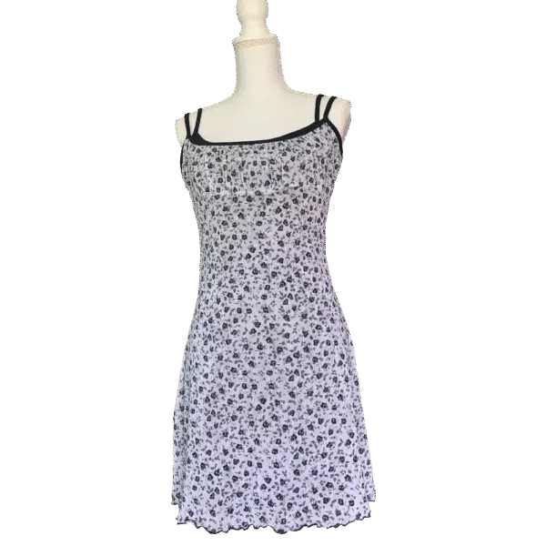White-black flower dress1
